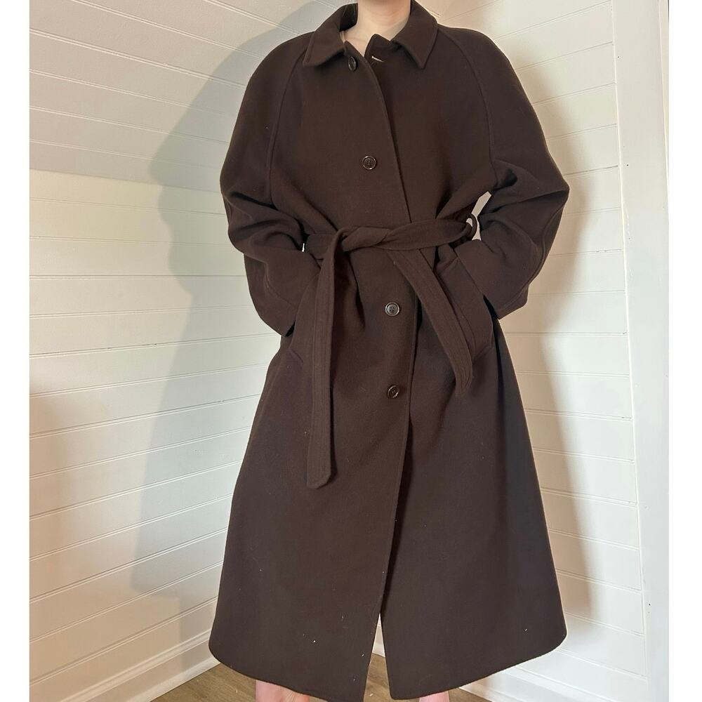 Vintage wool cashmere blend brown Barrington trench coat